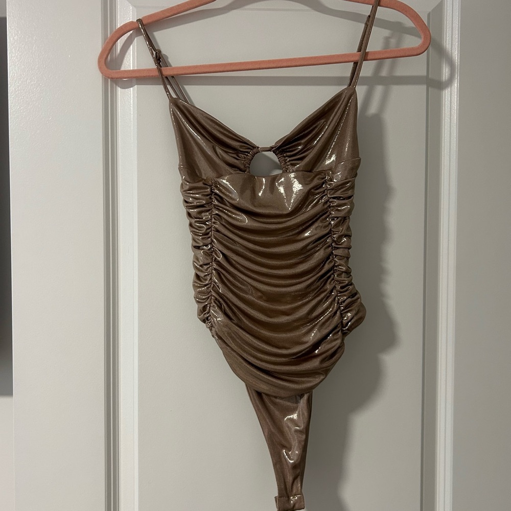 NWOT champagne Zara bodysuit S